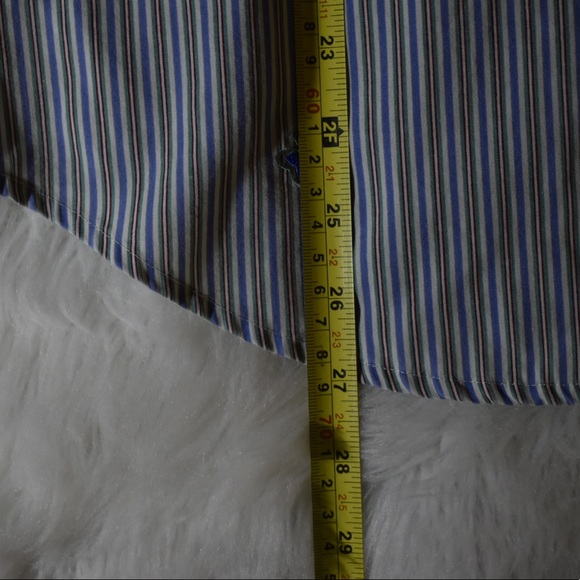 Ladies Stephanie K pinstripe embroidered long sleeve button down shirt fall nice - Picture 10 of 10